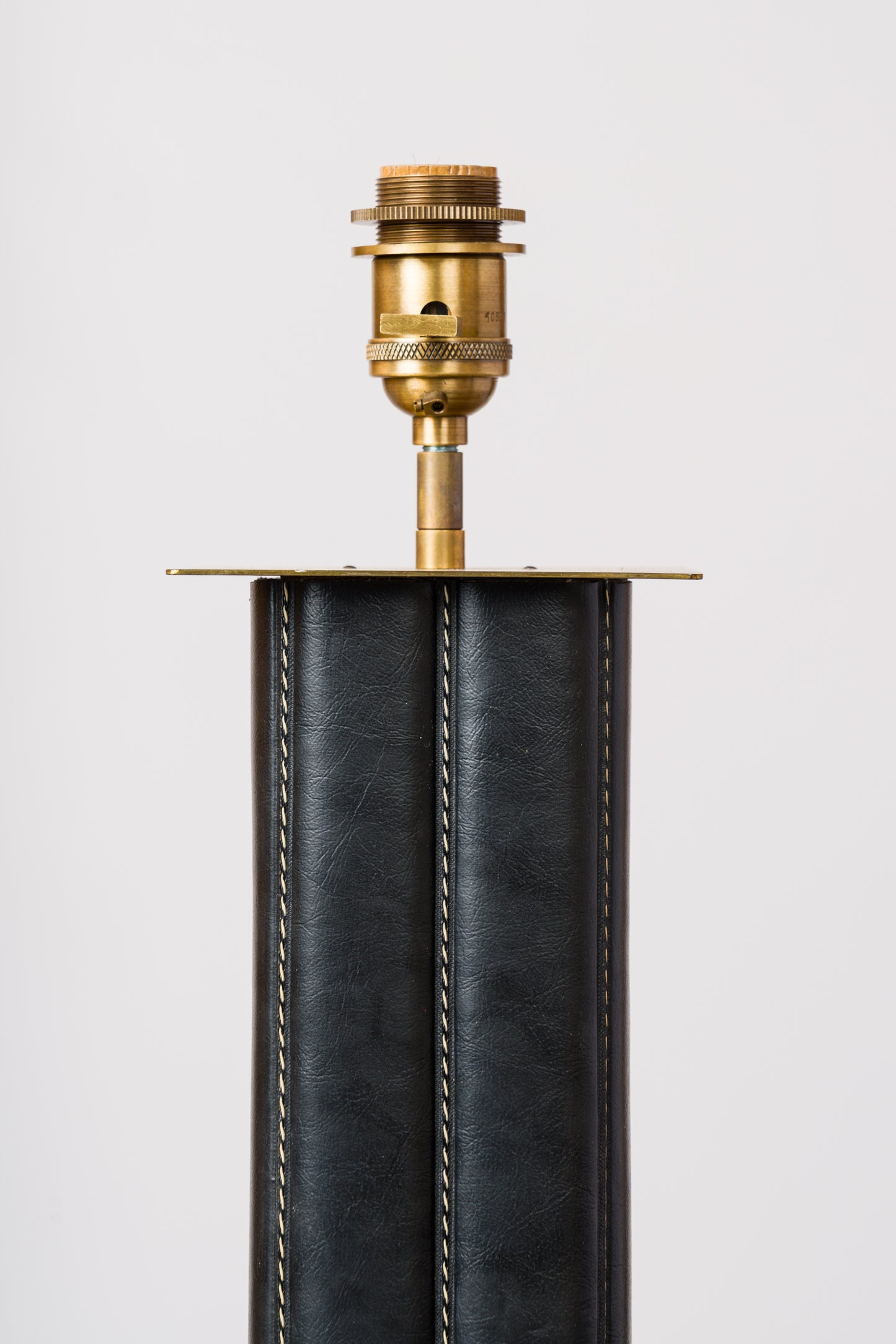 Mathieu Mategot Moleskin and Brass Table Lamp - France 1960's