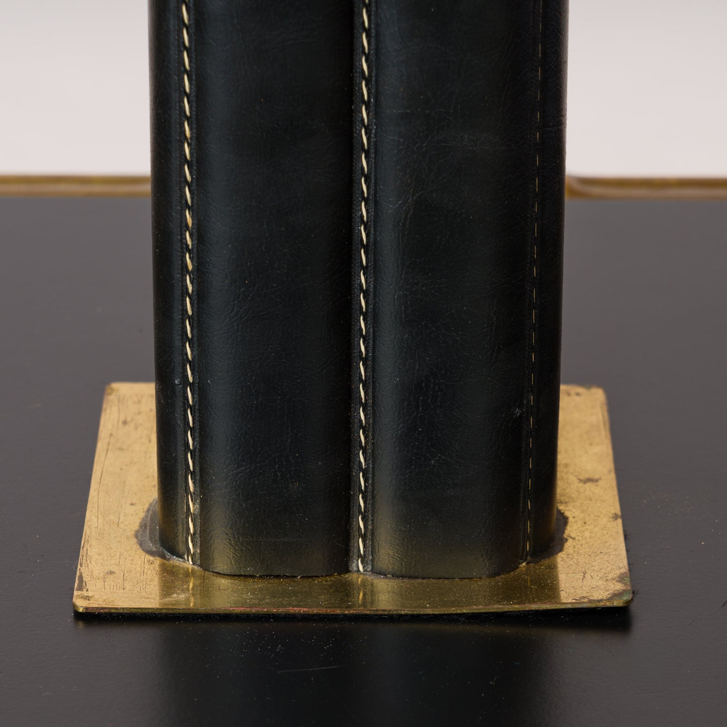 Mathieu Mategot Moleskin and Brass Table Lamp - France 1960's