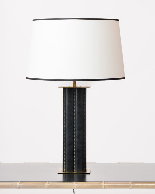 Mathieu Mategot Moleskin and Brass Table Lamp - France 1960's