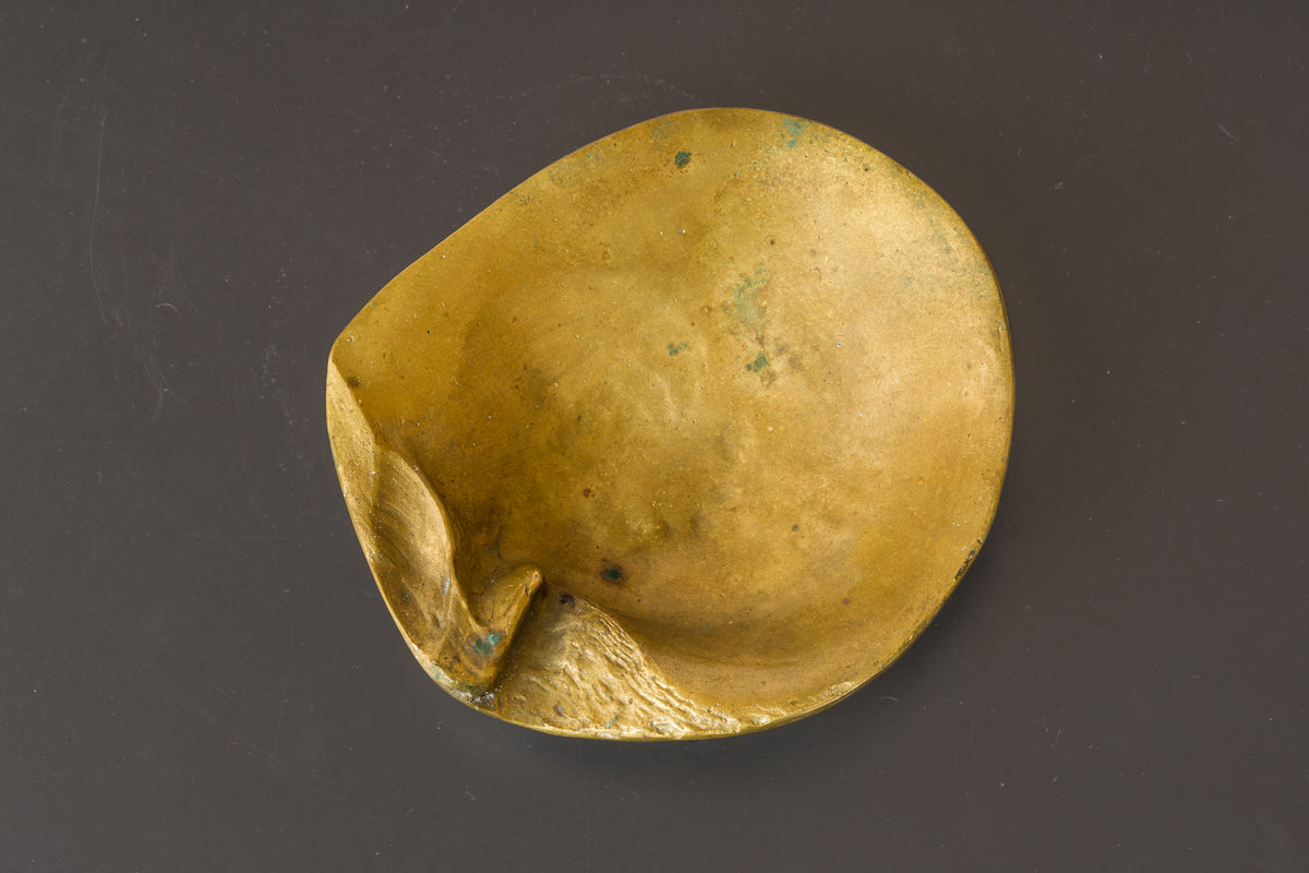 Solid Bronze Oyster Shaped Vide Poche att. Monique Gerber - France 1970's