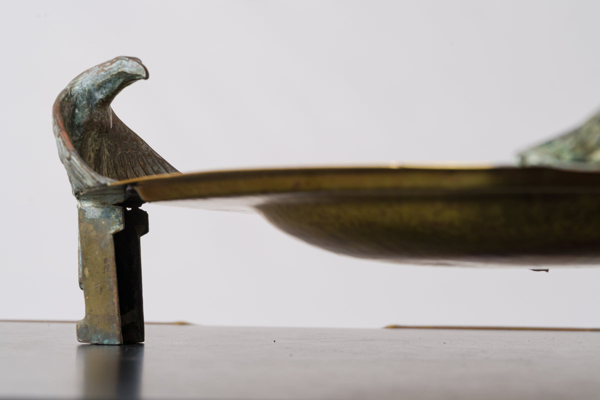 Tripod Brass Presentation Dish Featuring Eagle shaped Feet - Germany 1900's