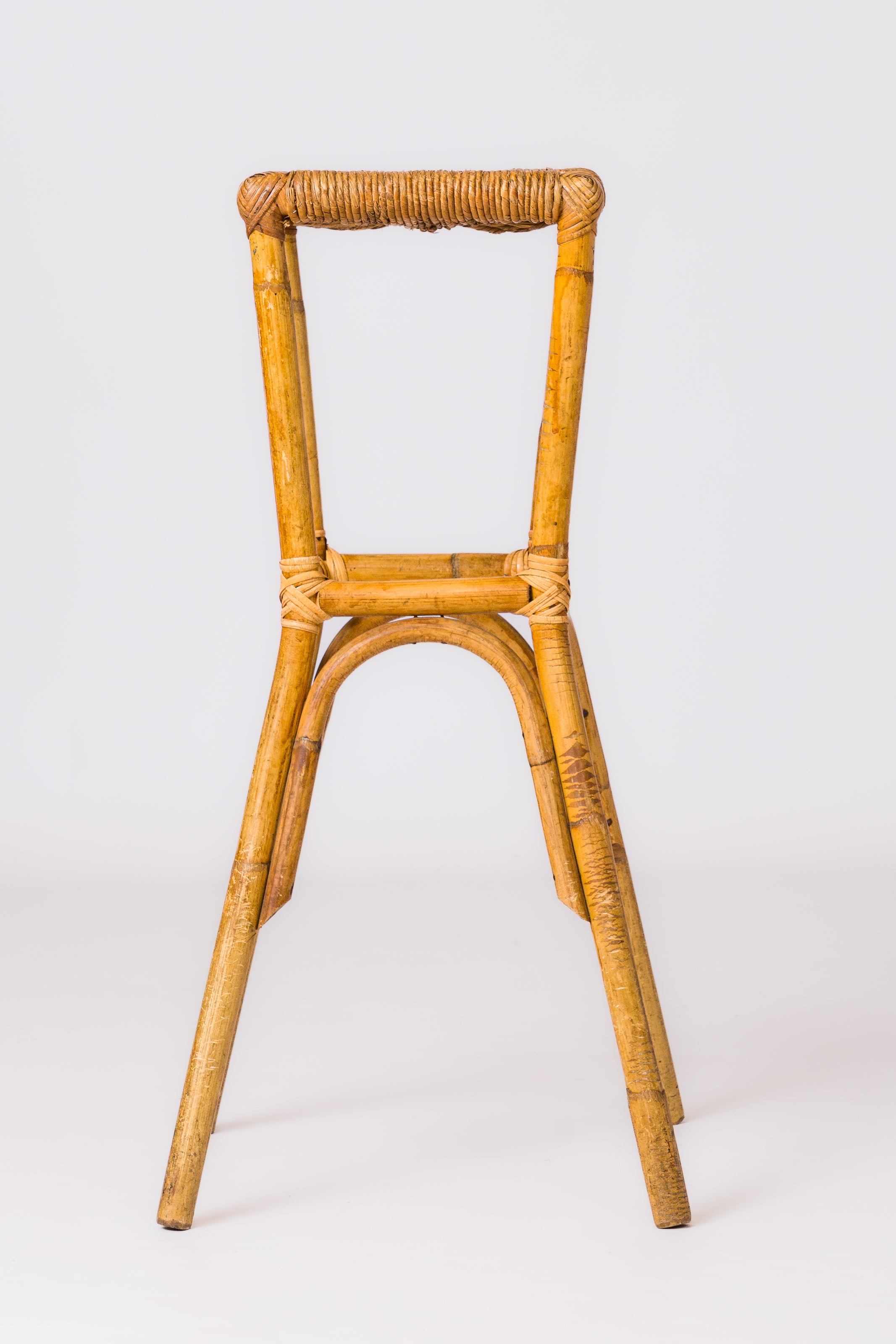 Rush & Rattan Bar Stool French Riviera Style - France 1960's