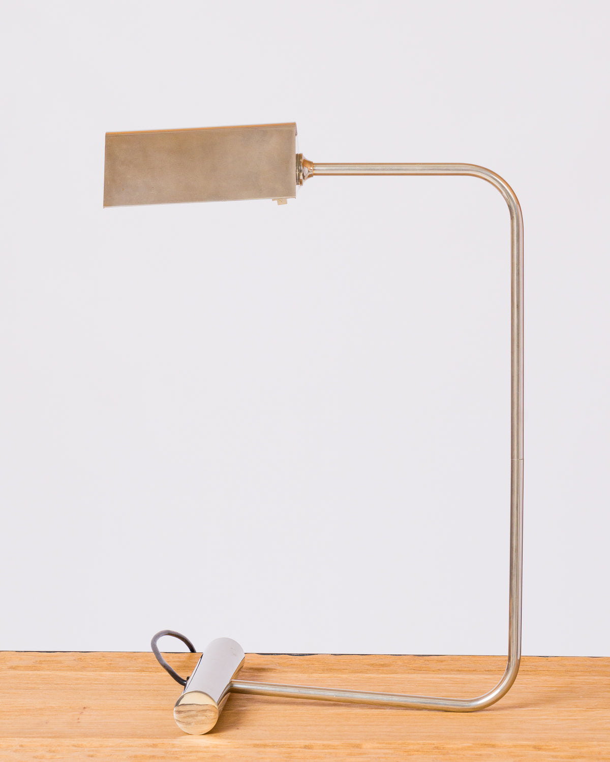 Rare Nickel Plated Bronze Table Lamp by R. Nathan - France 1970's