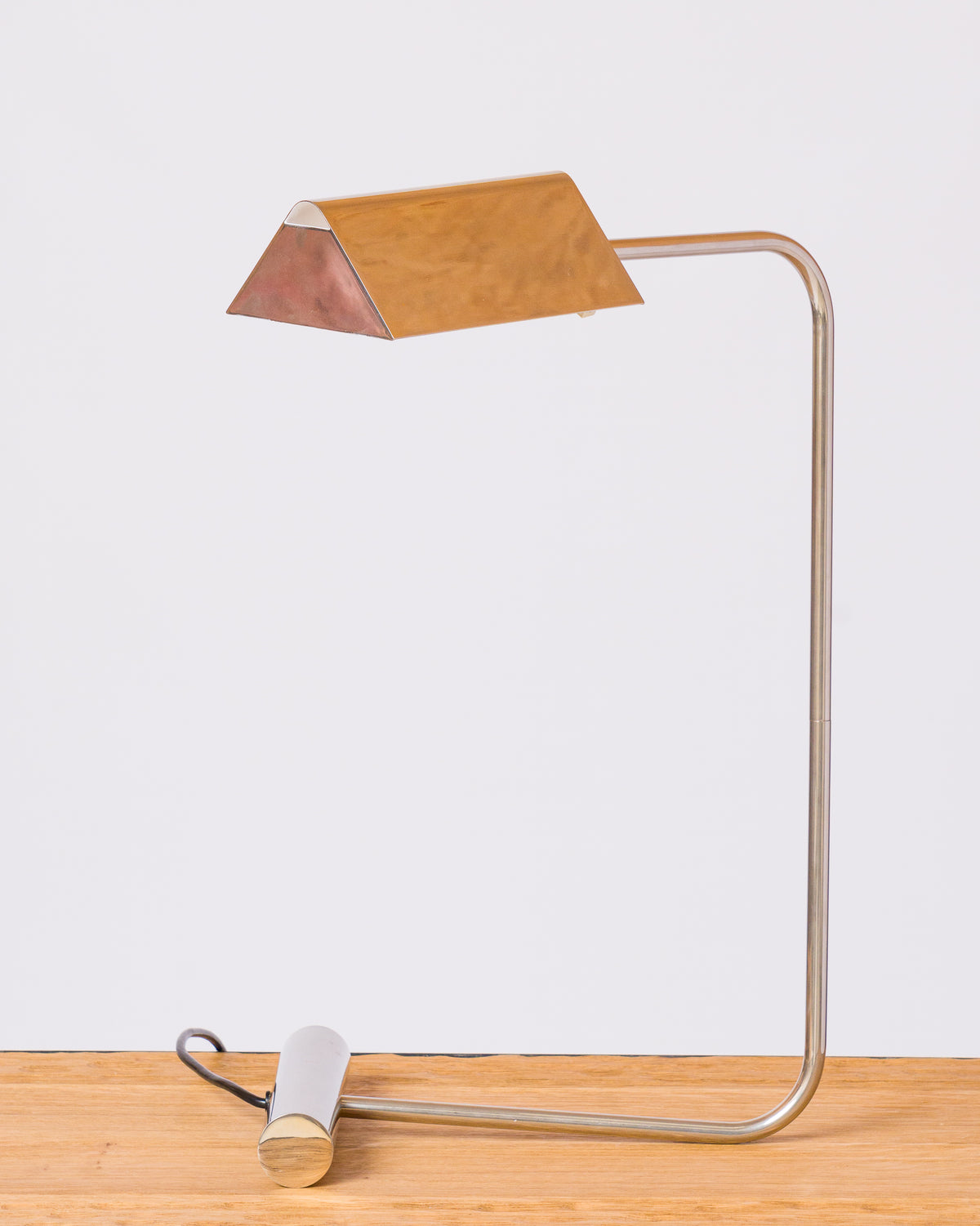 Rare Nickel Plated Bronze Table Lamp by R. Nathan - France 1970's