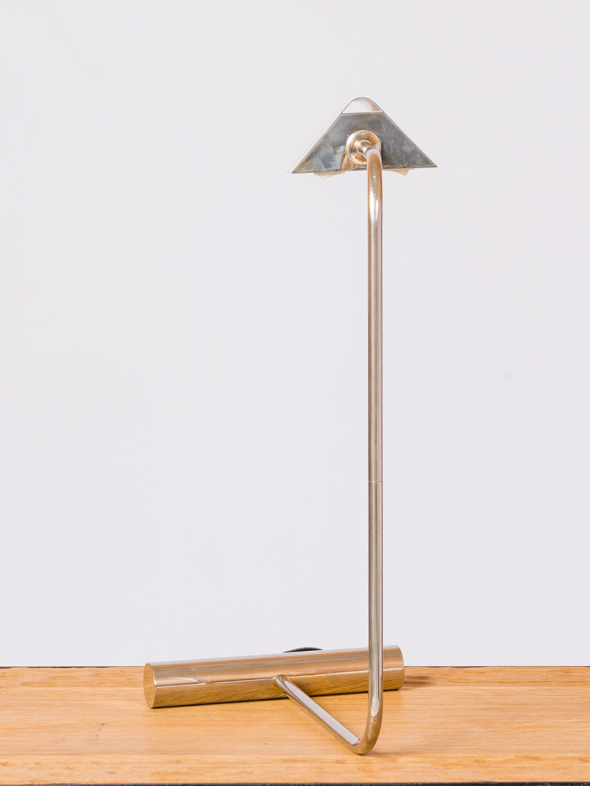Rare Nickel Plated Bronze Table Lamp by R. Nathan - France 1970's