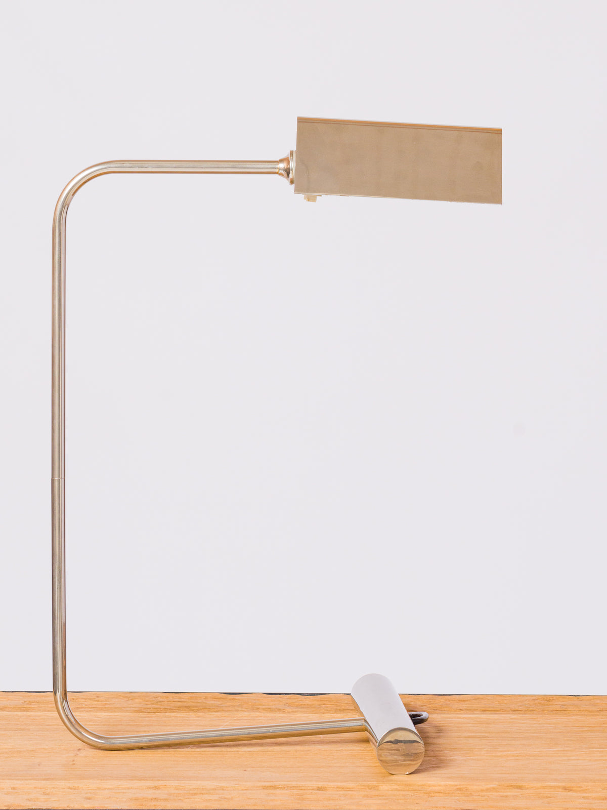 Rare Nickel Plated Bronze Table Lamp by R. Nathan - France 1970's
