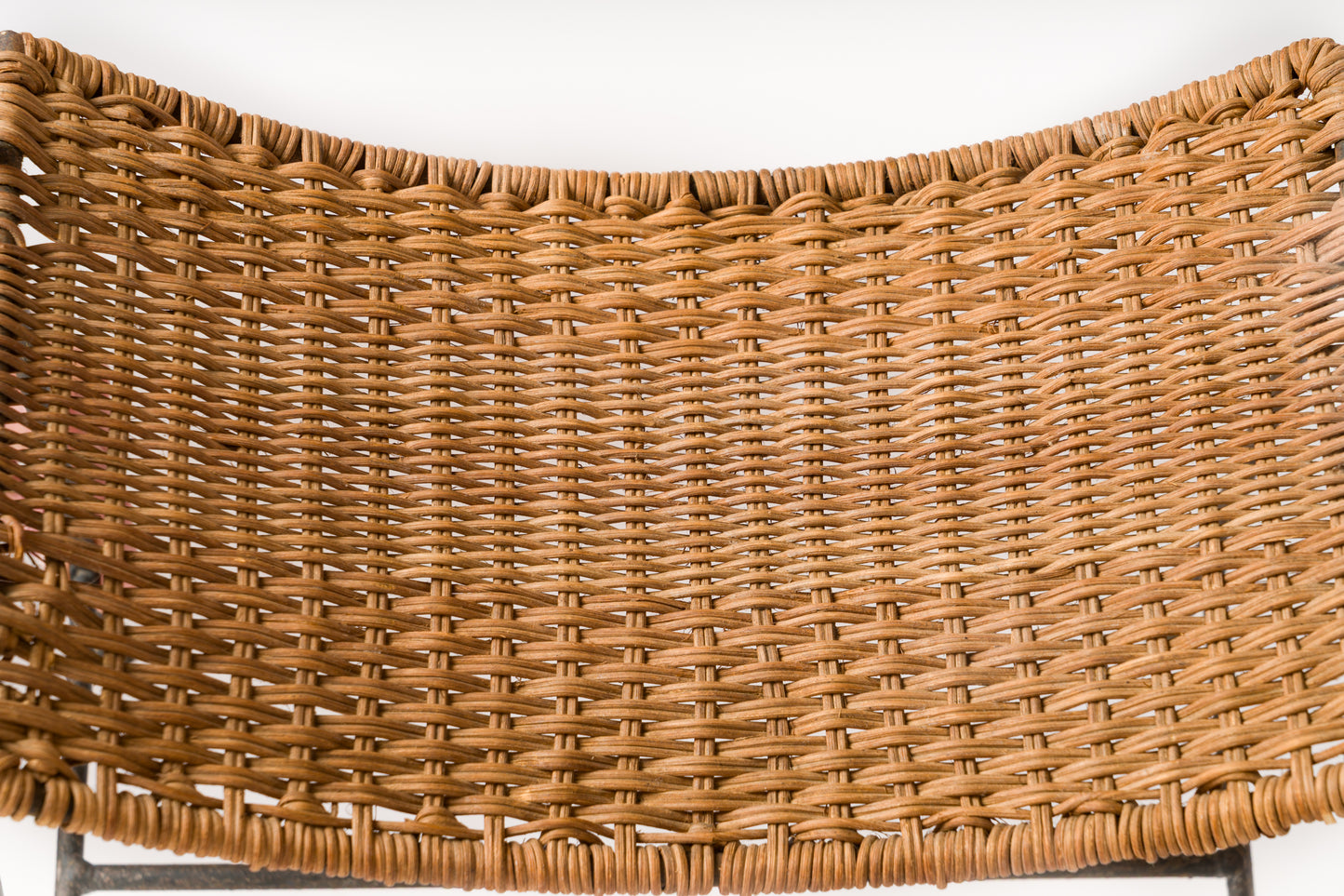 "Ferotin" Wicker and Steel Stool att. Raoul Guys - France 1950's