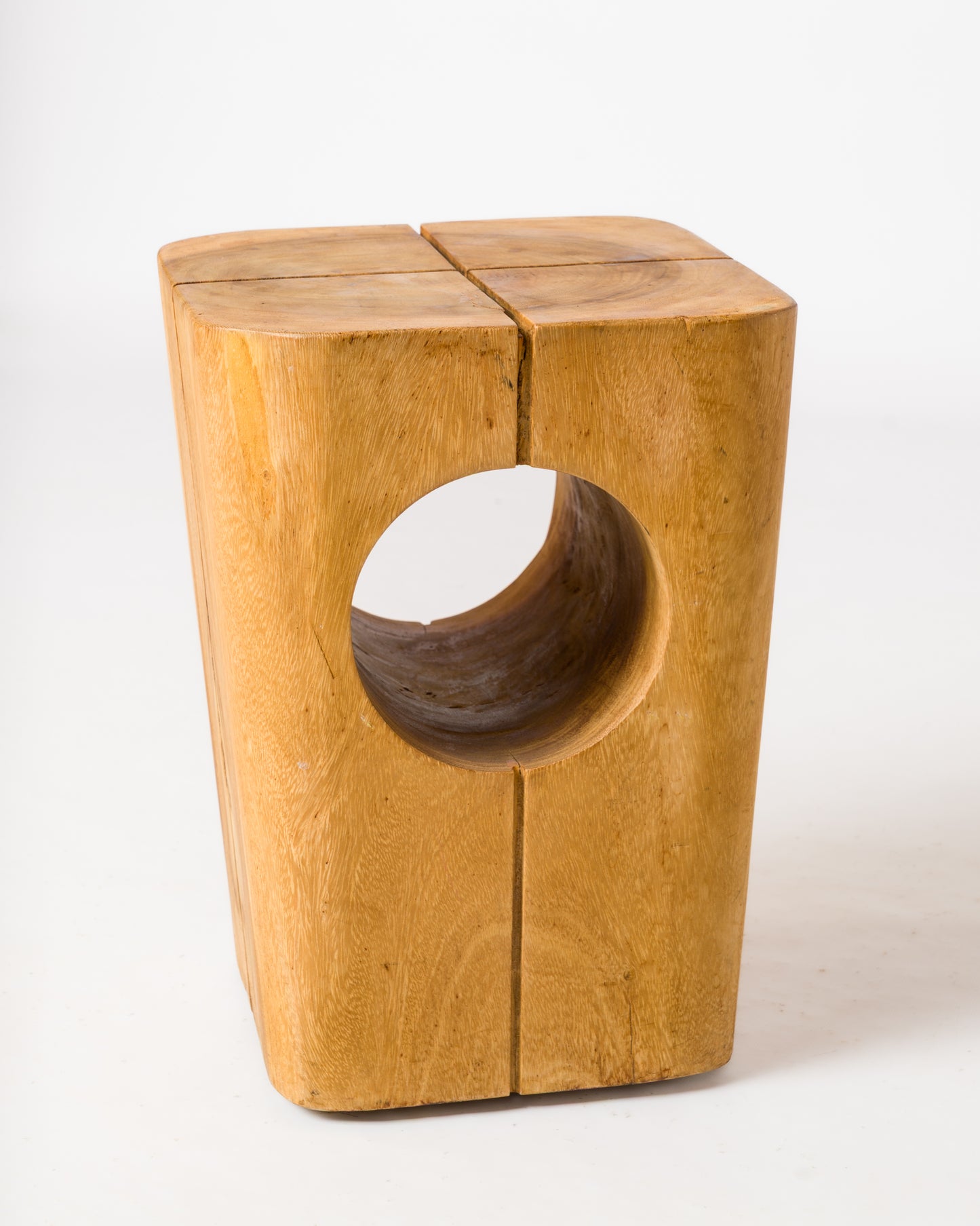 Modernist "Monoxyle" Solid Wood Hollow Stool - Netherlands 2000's
