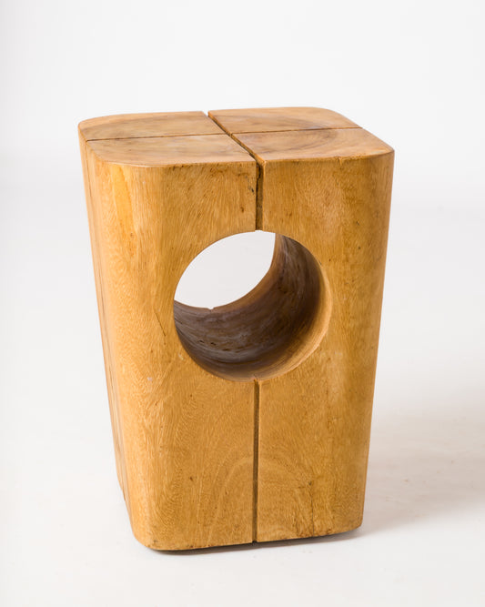 Modernist "Monoxyle" Solid Wood Hollow Stool - Netherlands 2000's