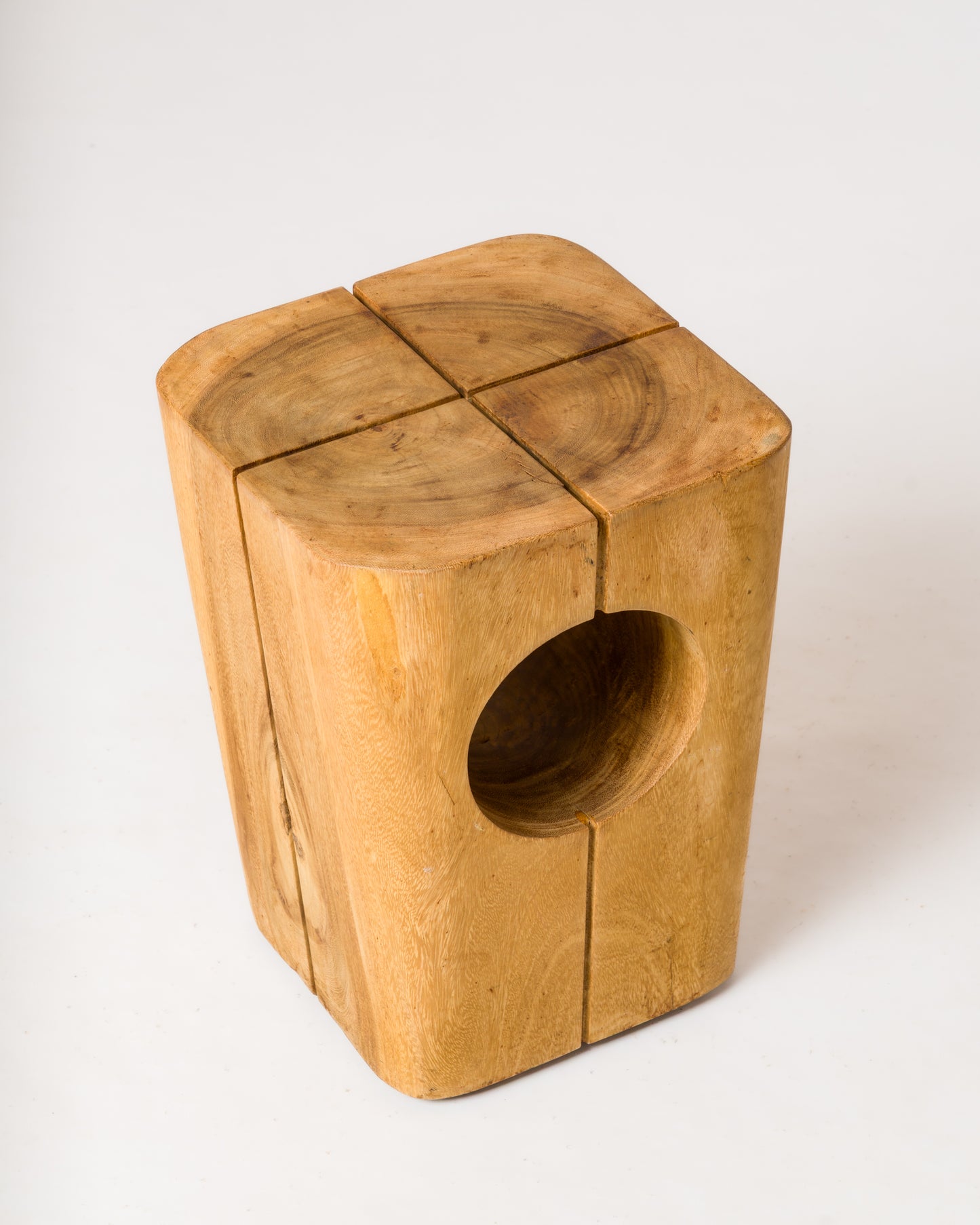 Modernist "Monoxyle" Solid Wood Hollow Stool - Netherlands 2000's