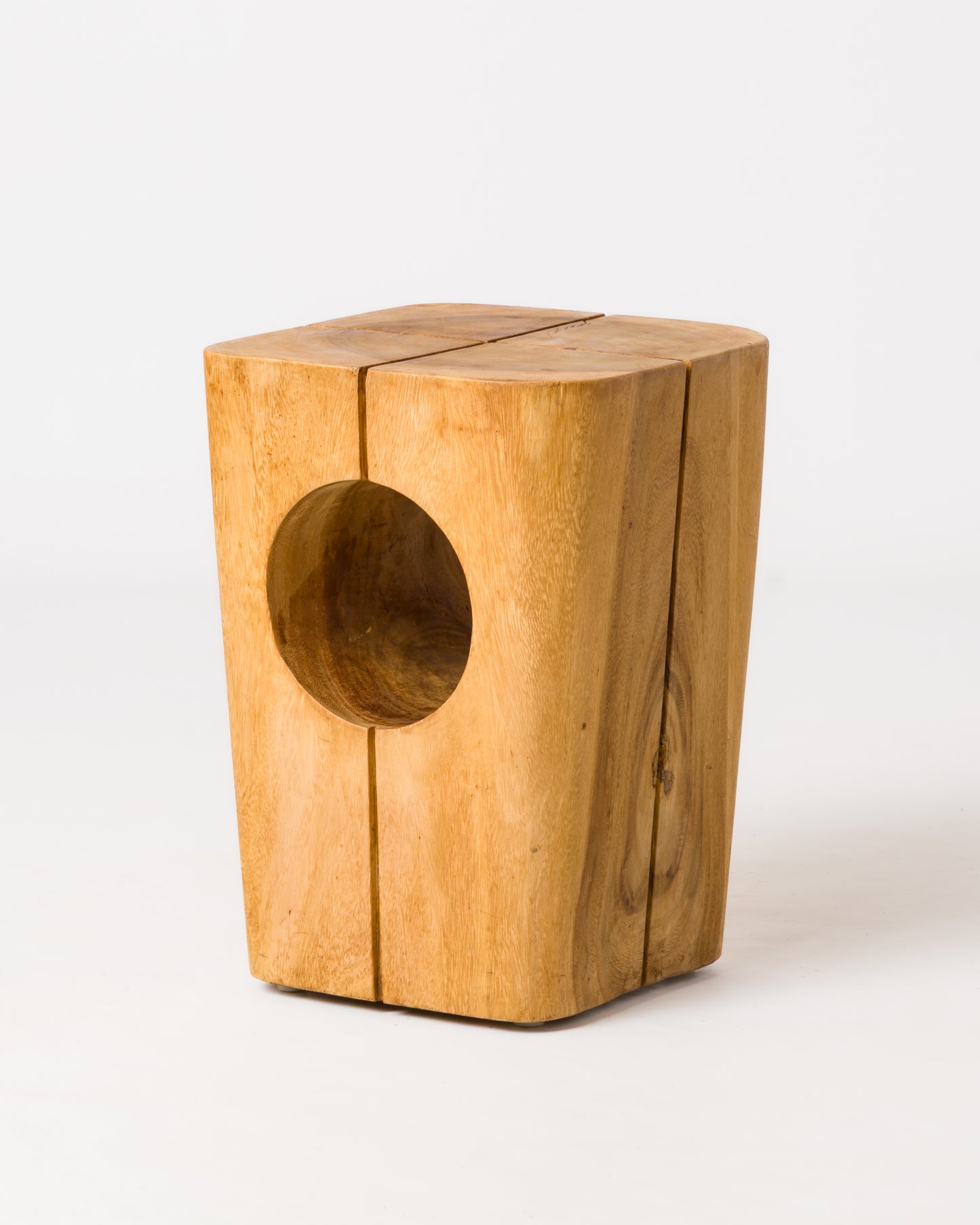 Modernist "Monoxyle" Solid Wood Hollow Stool - Netherlands 2000's