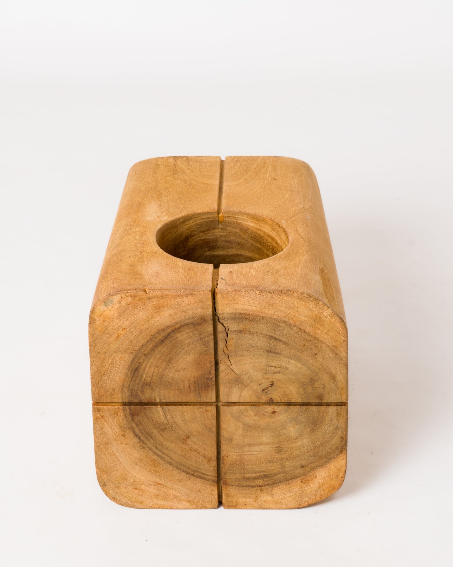 Modernist "Monoxyle" Solid Wood Hollow Stool - Netherlands 2000's