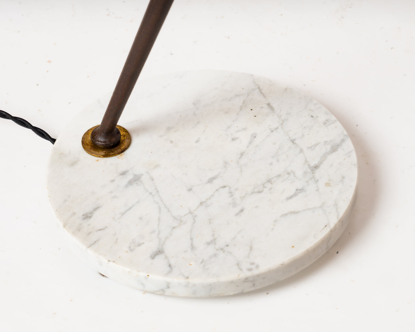 Maison Arlus Carrara Marble Base Double Arms Floor Lamp - France 1960's