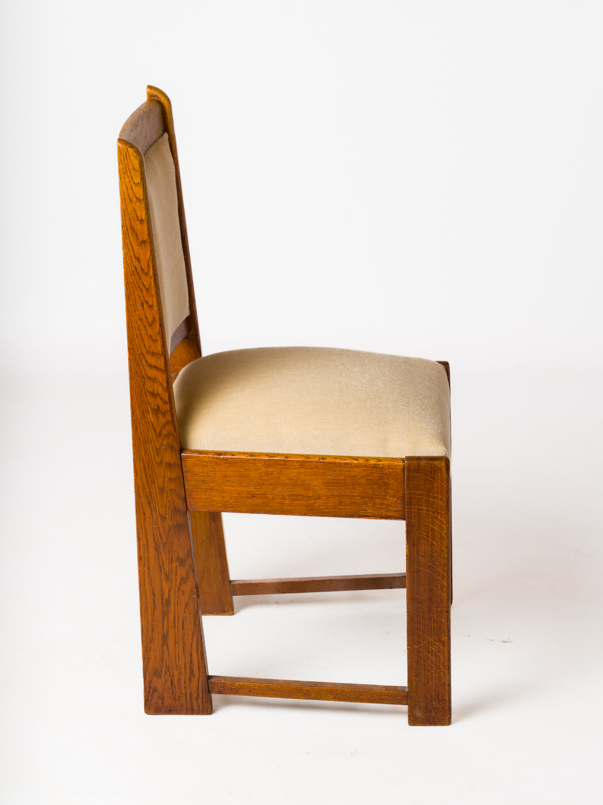 Single Solid Oak Dutch Art Deco Chair att. Pander - Netherlands 1940's