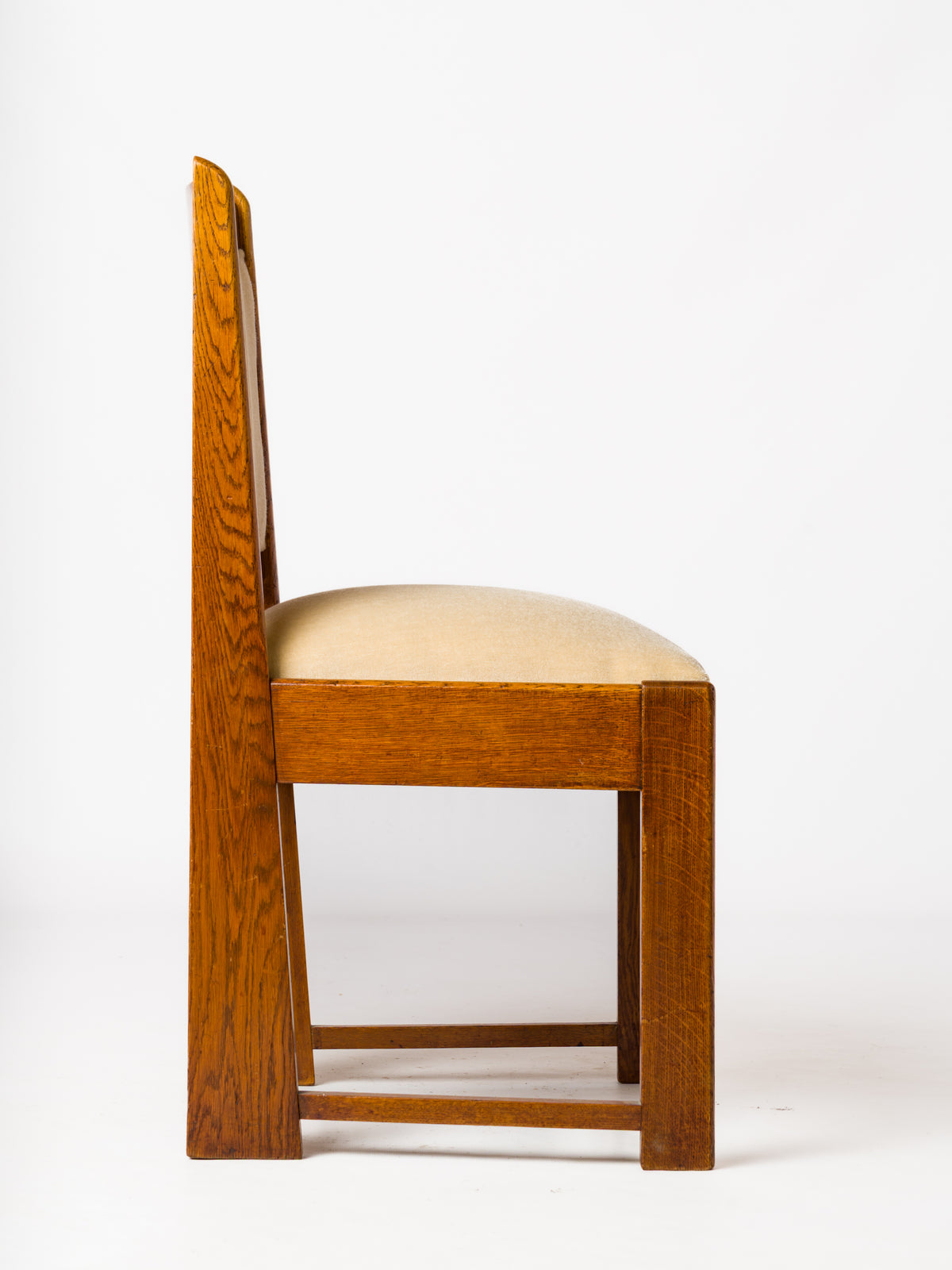 Single Solid Oak Dutch Art Deco Chair att. Pander - Netherlands 1940's