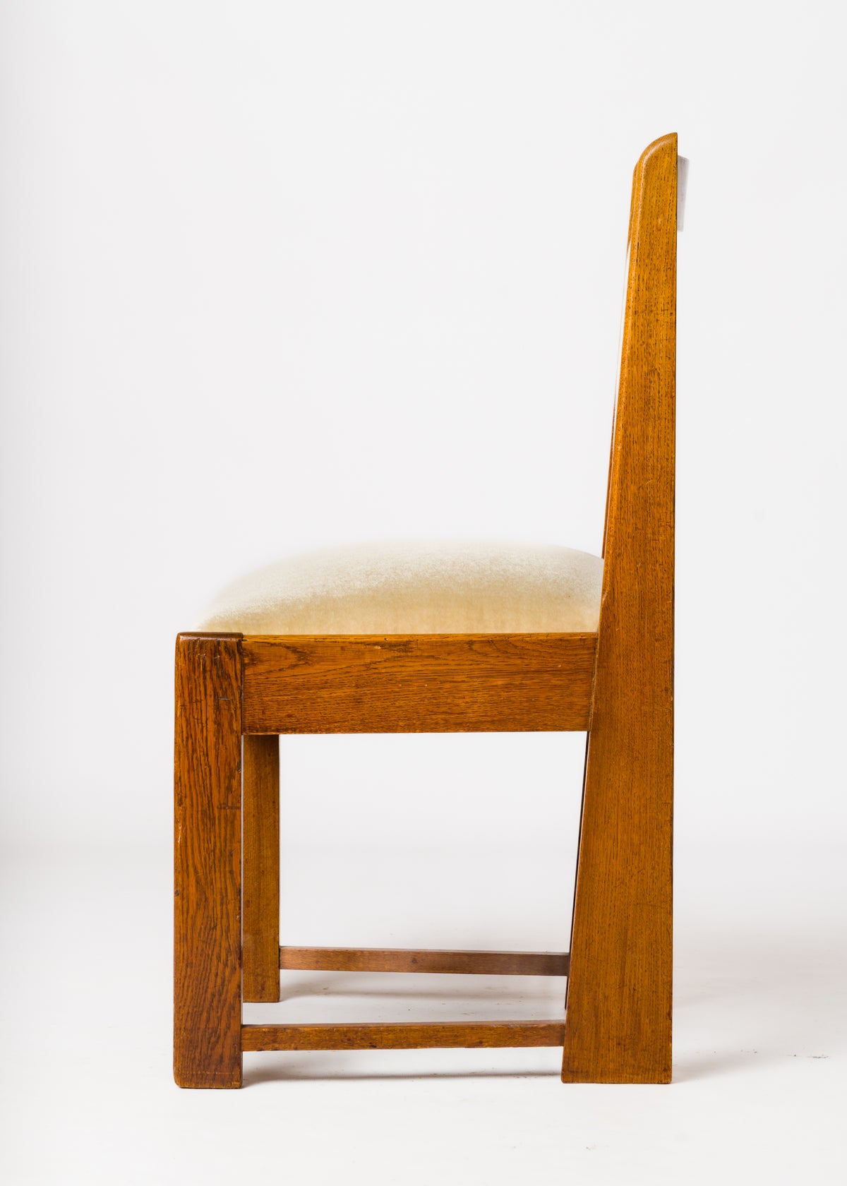 Single Solid Oak Dutch Art Deco Chair att. Pander - Netherlands 1940's