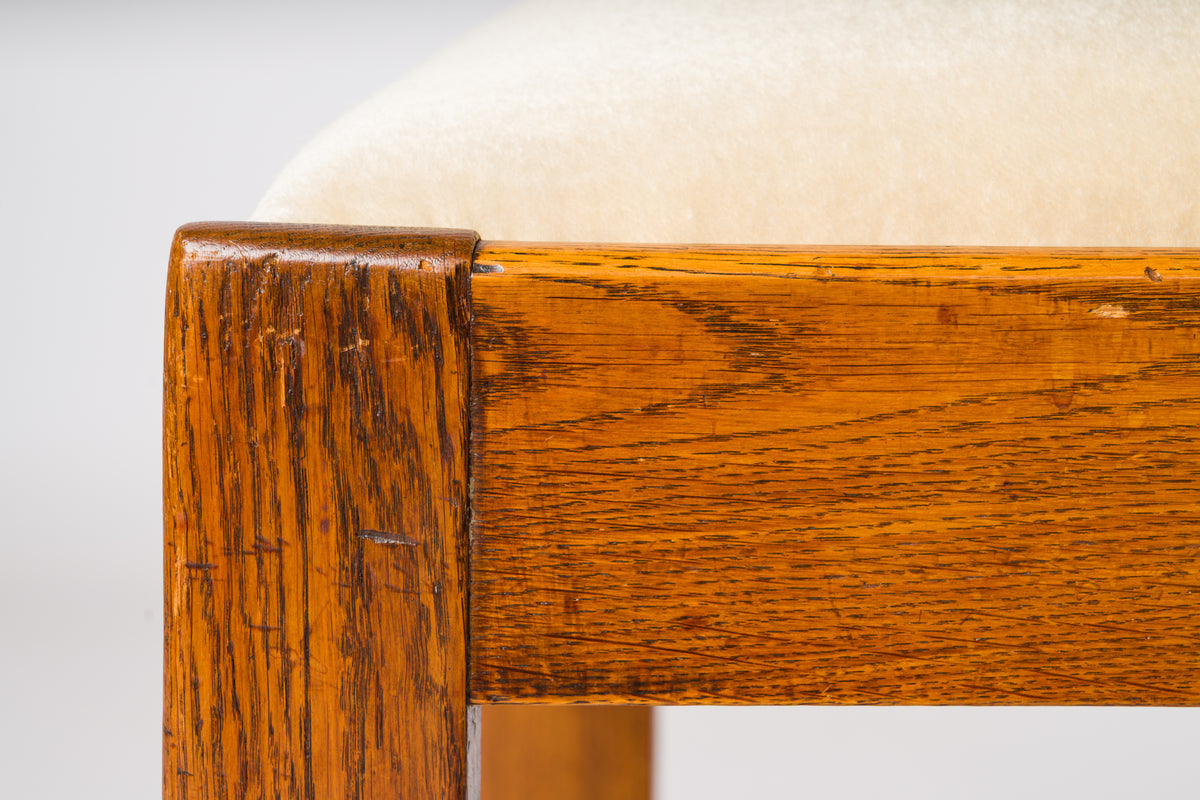 Single Solid Oak Dutch Art Deco Chair 1940's
