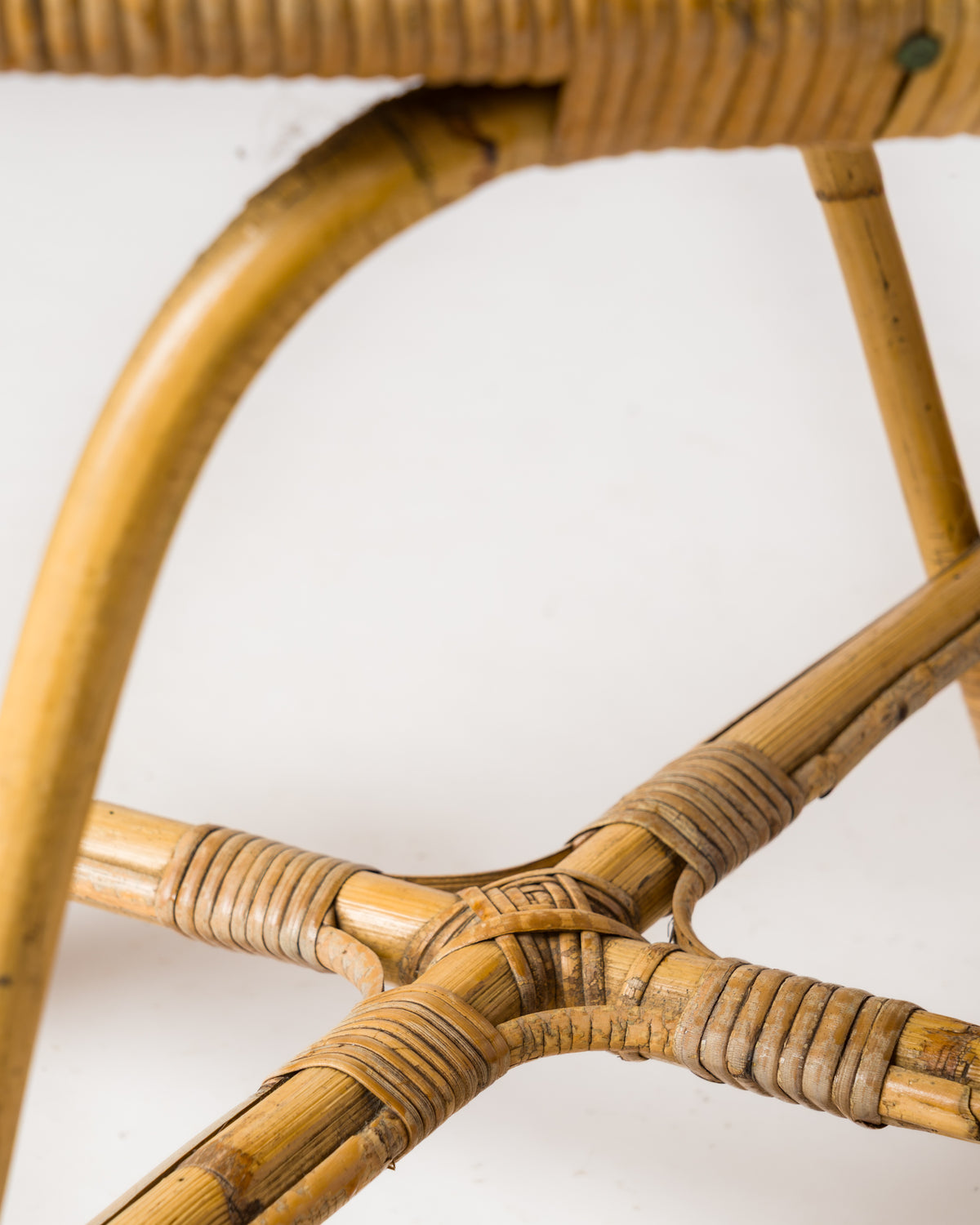 Pair of High-Backed Rattan Chairs with a Trapezoidal Shape - France 1950's