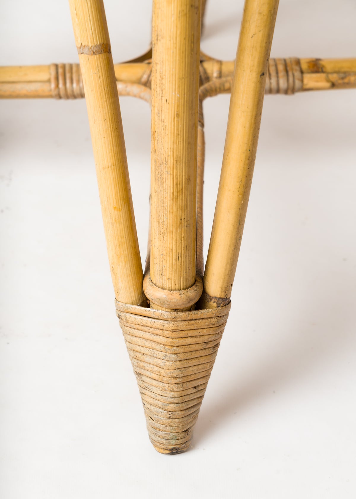 Pair of High-Backed Rattan Chairs with a Trapezoidal Shape - France 1950's