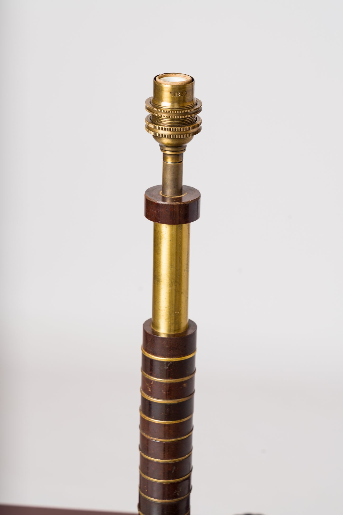 Art Deco Brass & Steel Desk Lamp with Bakelite Details - France 1930's