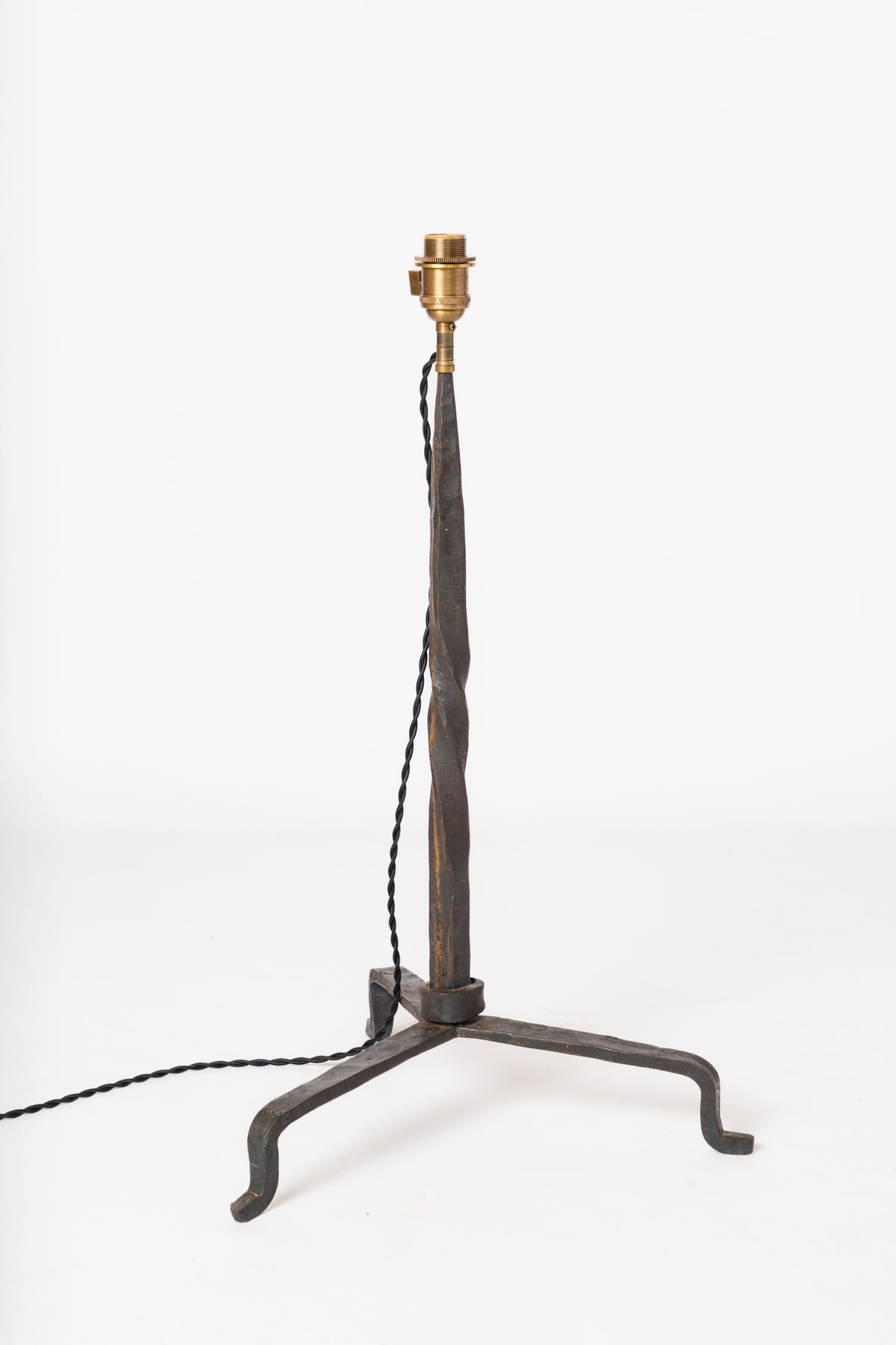 Brutalist "Ferronnerie" Wrought Iron Lamp in style of Marolles - France 1970's