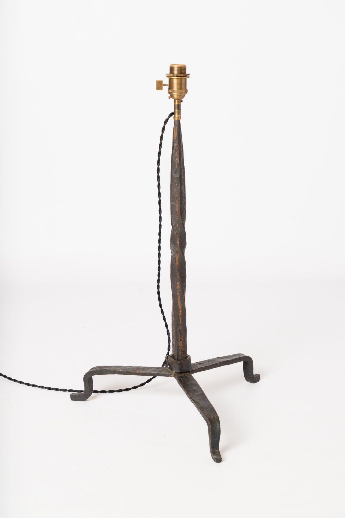 Brutalist "Ferronnerie" Wrought Iron Lamp in style of Marolles - France 1970's