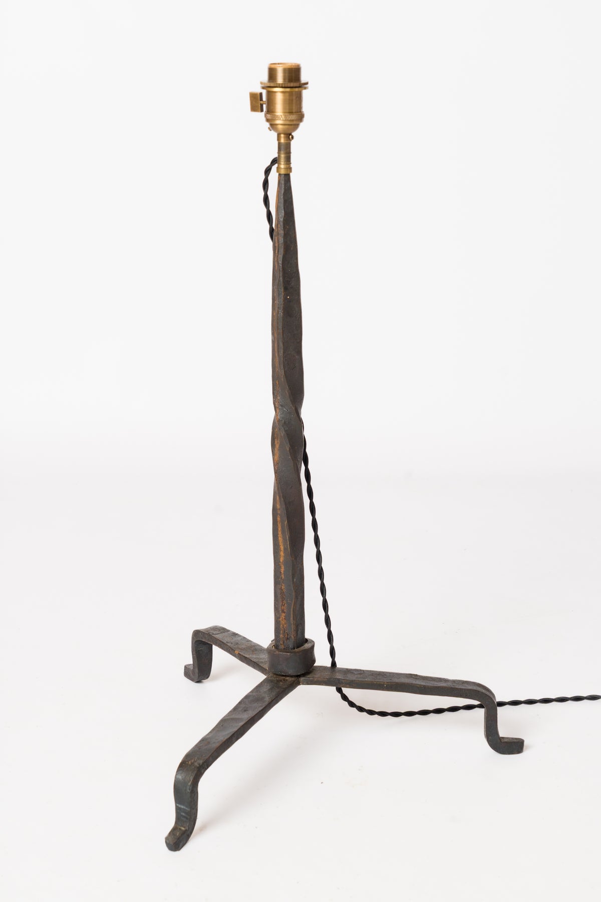 Brutalist "Ferronnerie" Wrought Iron Lamp in style of Marolles - France 1970's