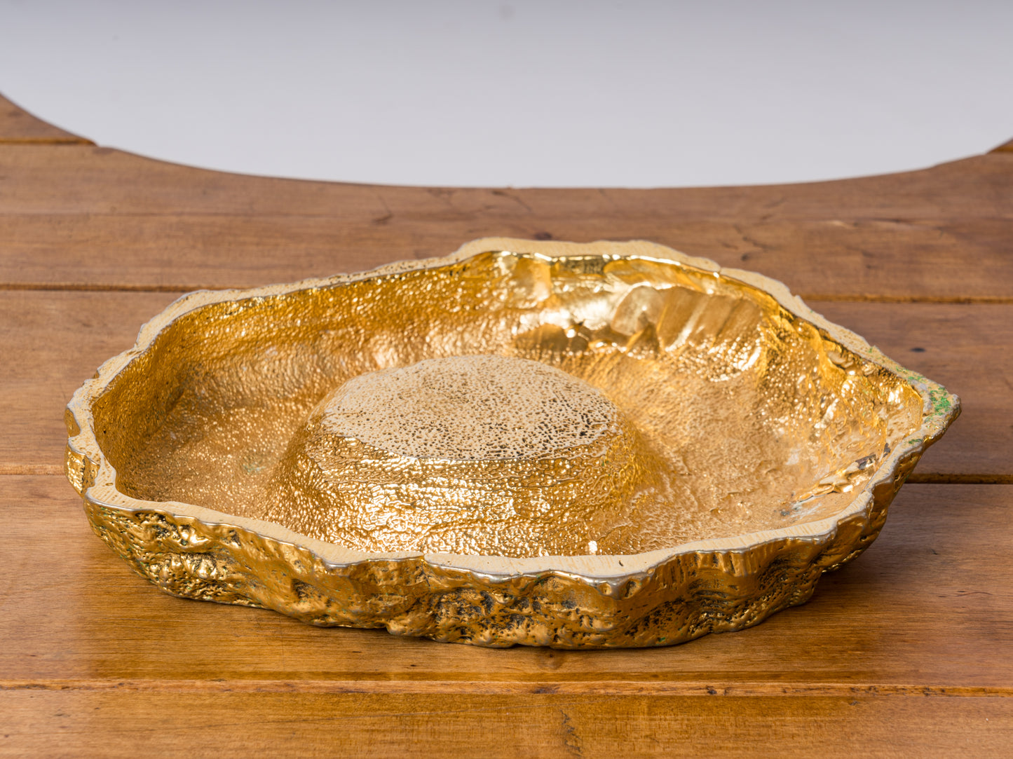 Gilt Textured Cast Aluminum Vide Poche Vessel - Germany 1970's