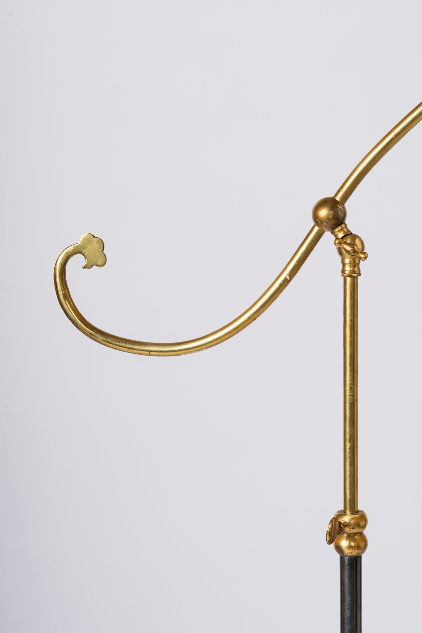 Tripod Brass & Gunmetal Adjustable Floor Lamp - France 1970's
