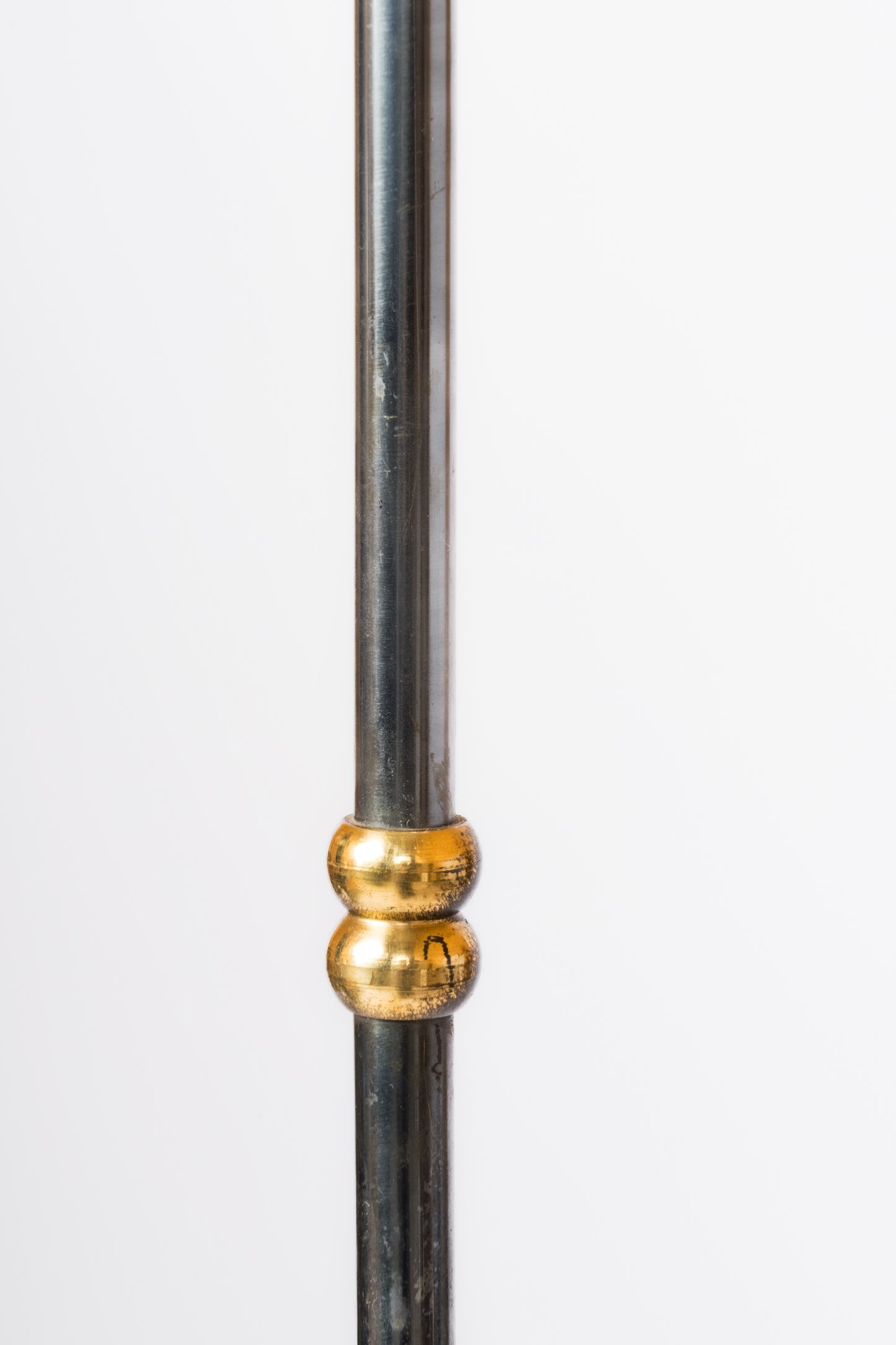 Tripod Brass & Gunmetal Adjustable Floor Lamp - France 1970's