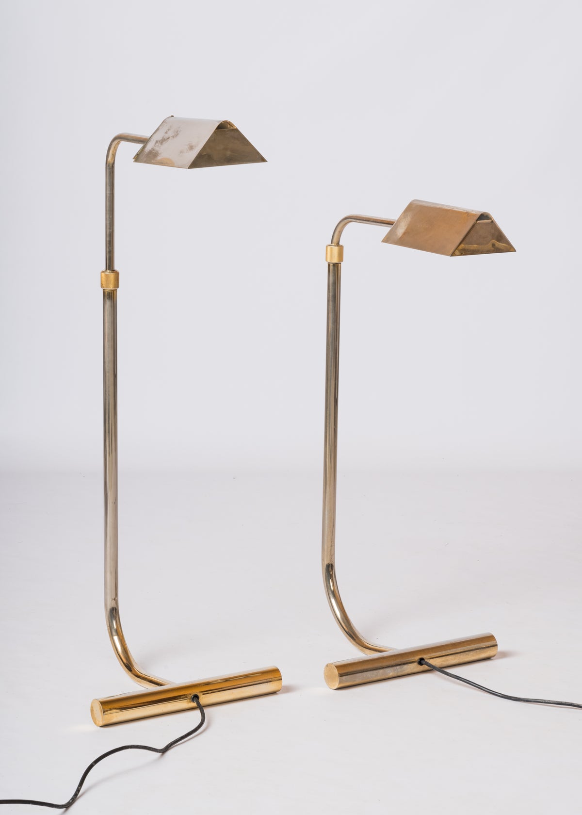 Roger Nathan Adjustable Nickel Plated Reading Lamps - France 1970's