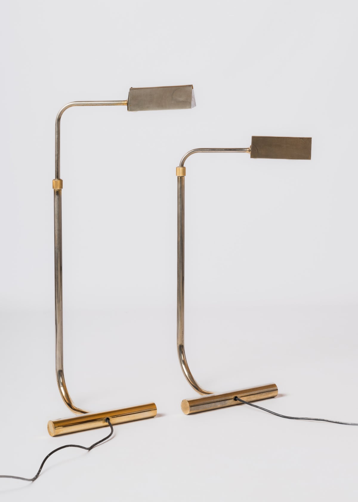 Roger Nathan Adjustable Nickel Plated Reading Lamps - France 1970's