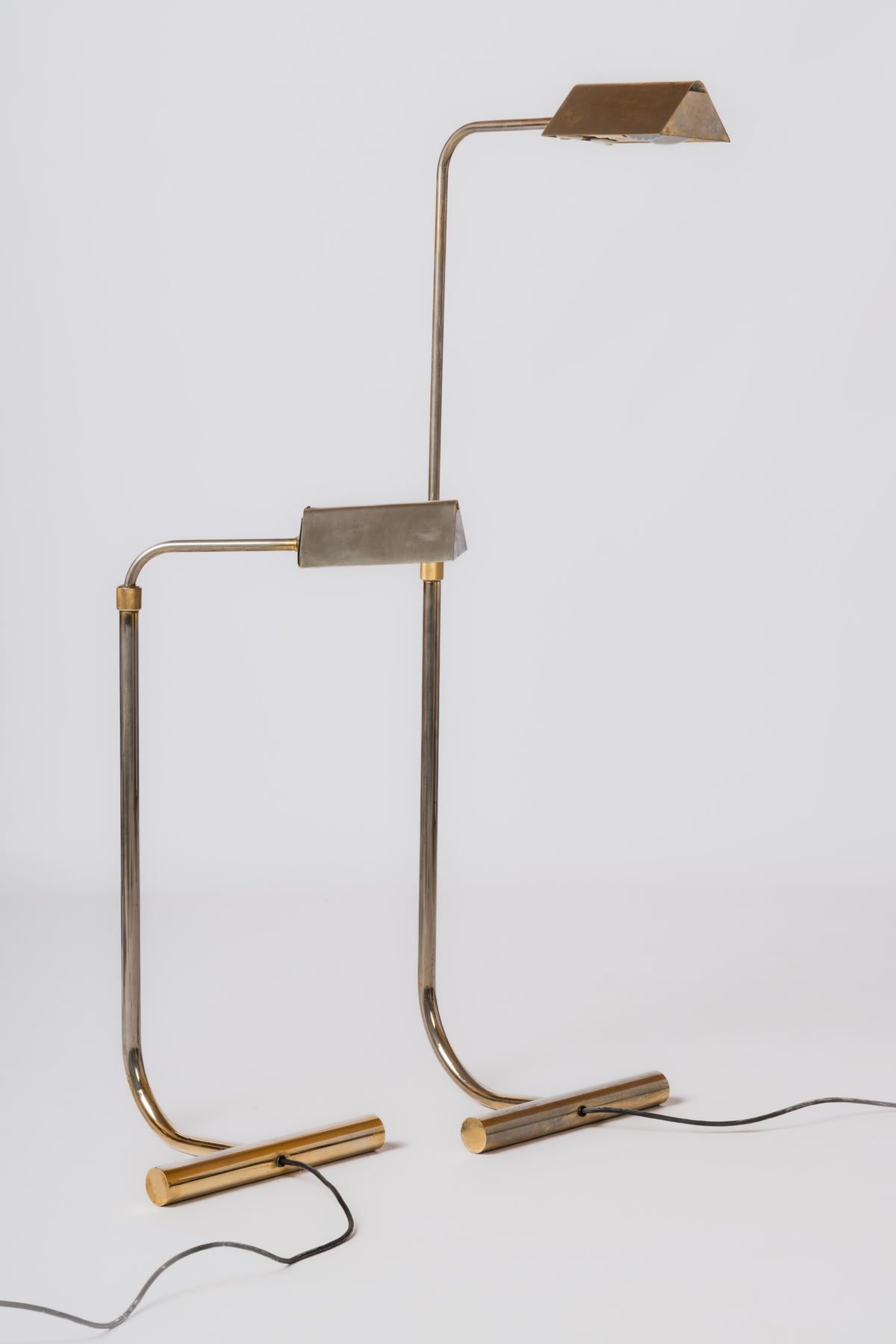 Roger Nathan Adjustable Nickel Plated Reading Lamps - France 1970's