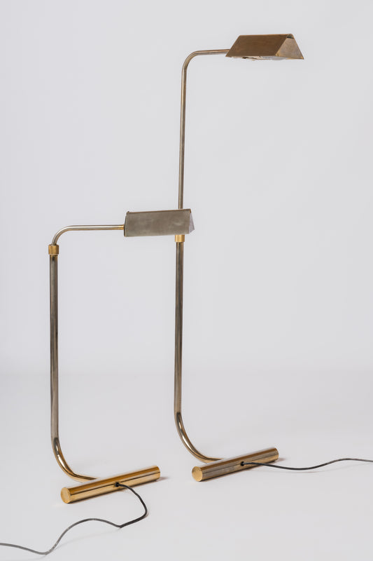 Roger Nathan Adjustable Nickel Plated Reading Lamps - France 1970's