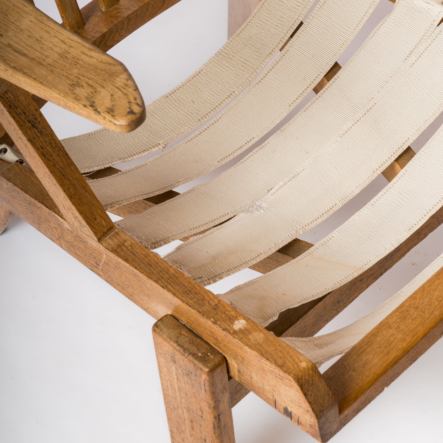 Solid Oak Armchair by Guillerme & Chambron - France 1970's