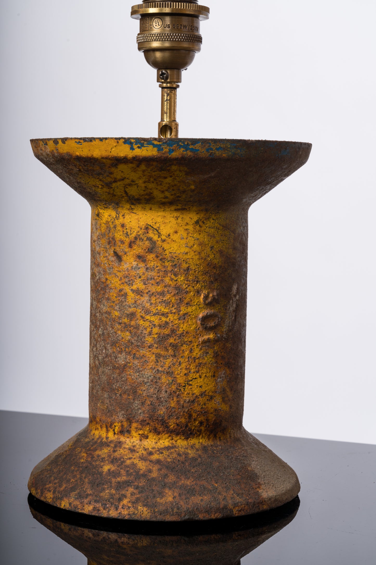 Solid Industrial Cast Iron "Bobine" Table Lamps - France 1970's