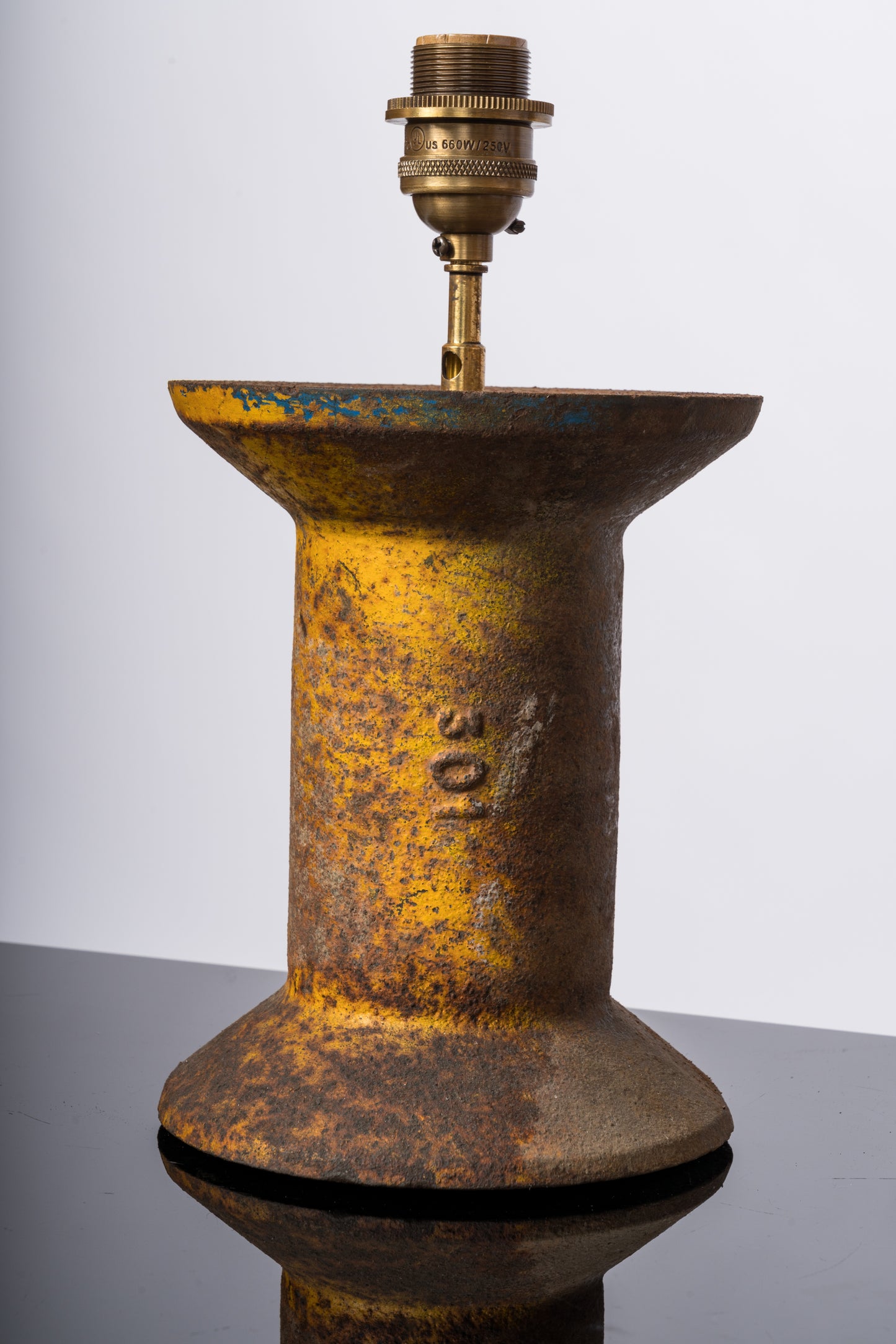 Solid Industrial Cast Iron "Bobine" Table Lamps - France 1970's