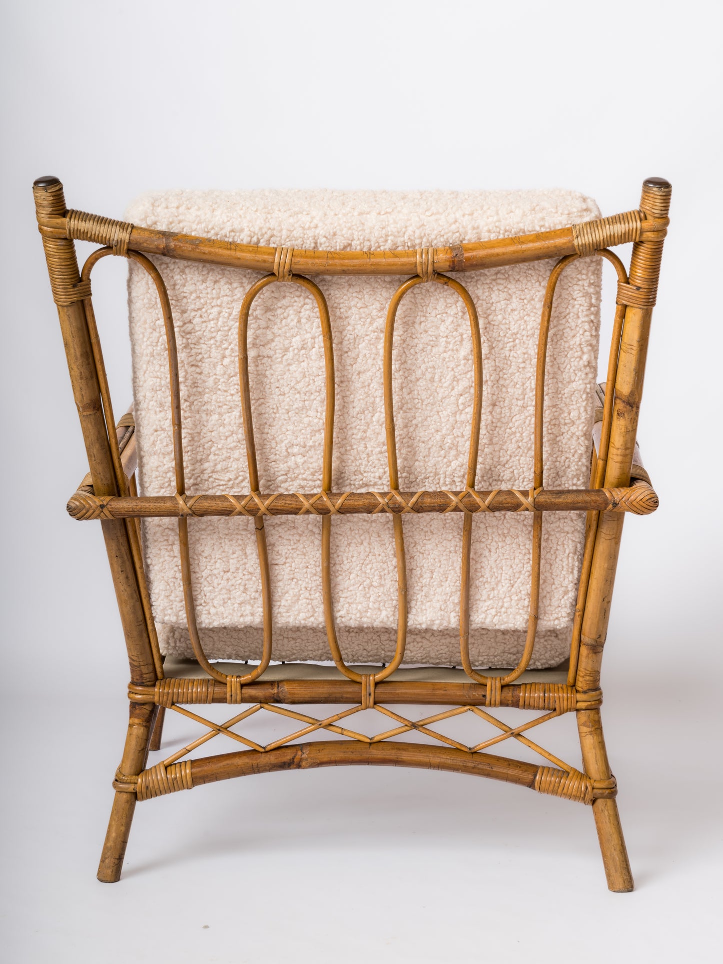 Single Rattan Armchair in the style of Louis Sognot - France 1960's