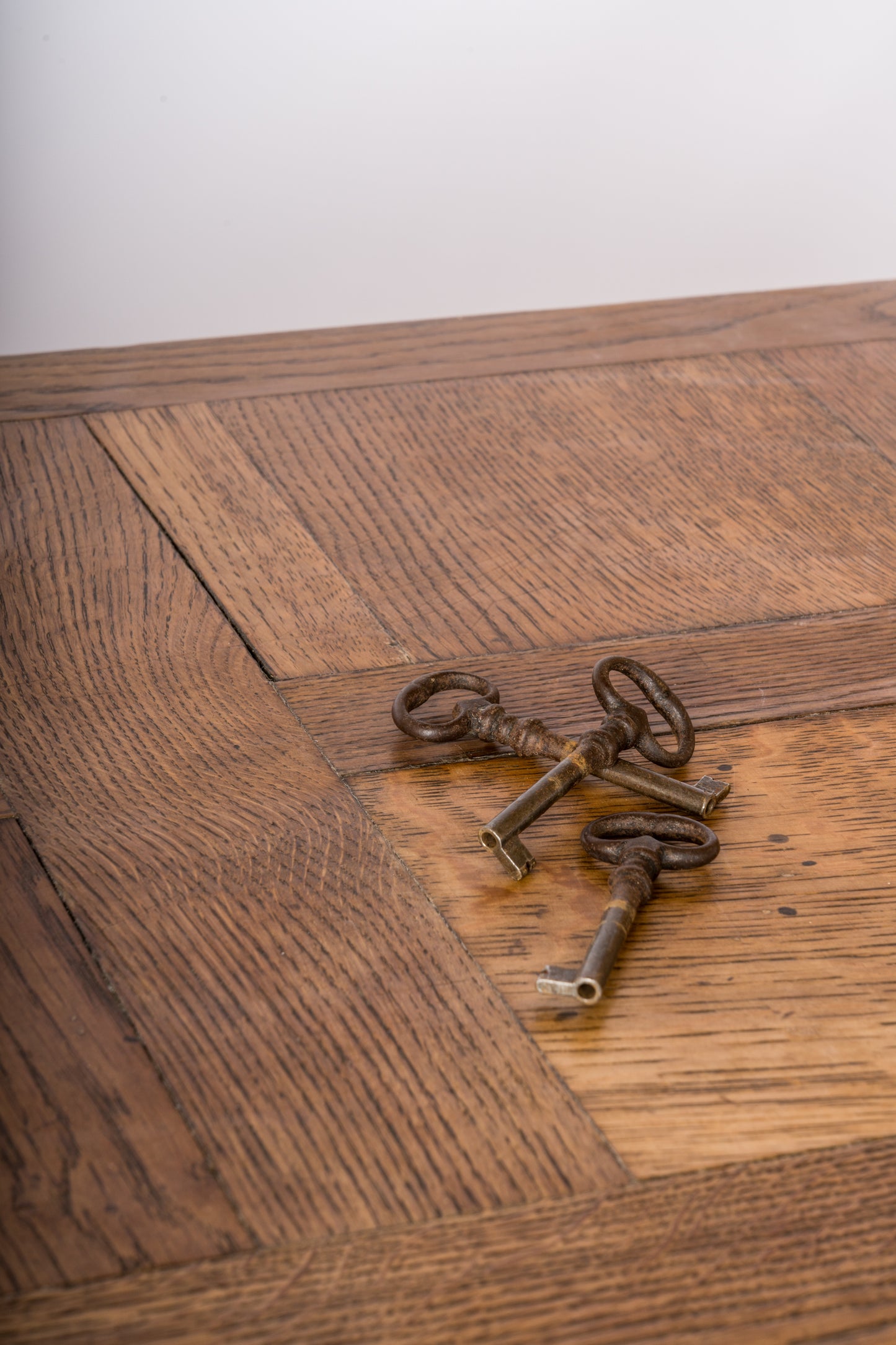 All Oak Brutalist Highboy Cabinet in the style of Marolles - France 1950's