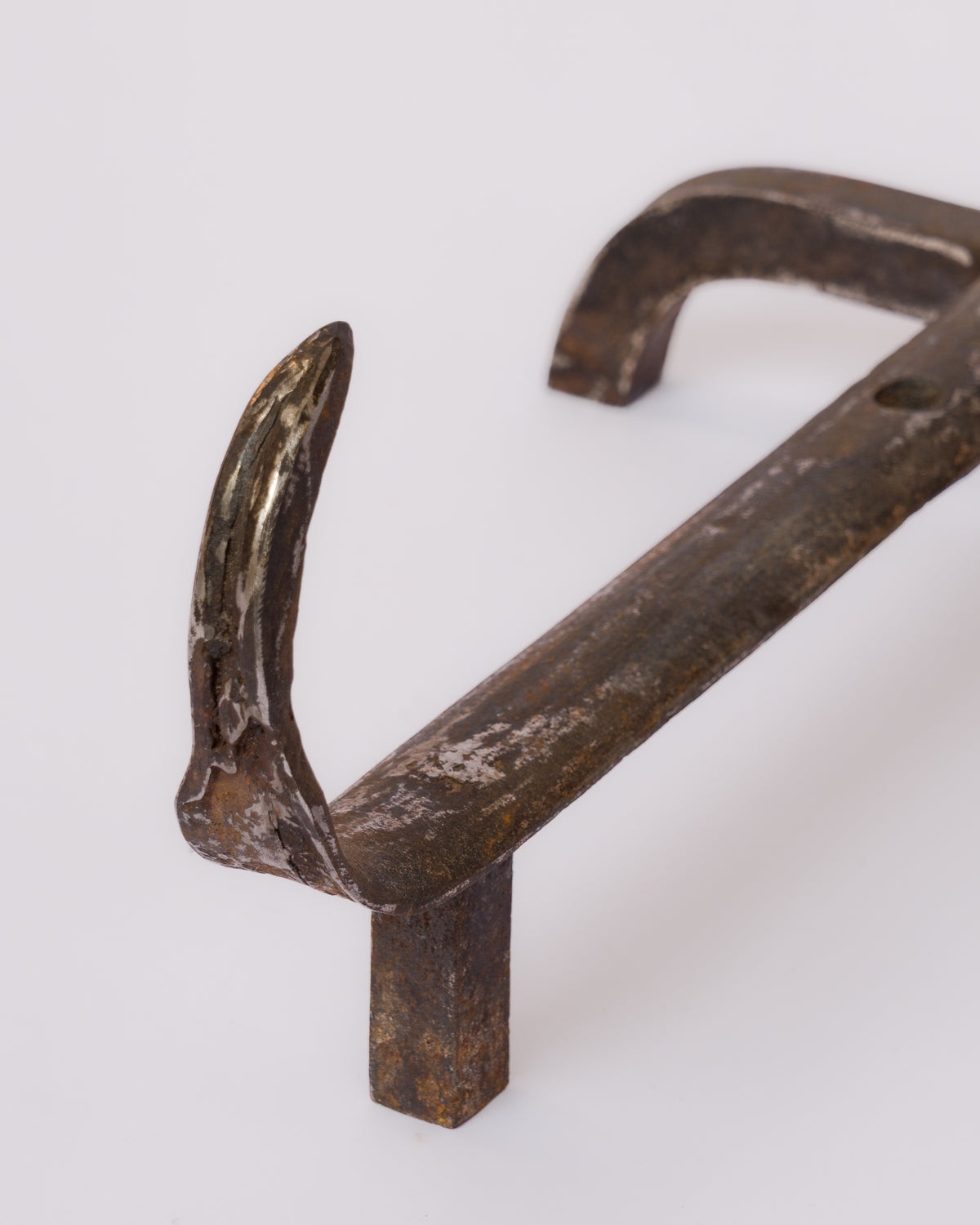 Pair of "Scorpio" Tail Steel Andirons - France 1970's