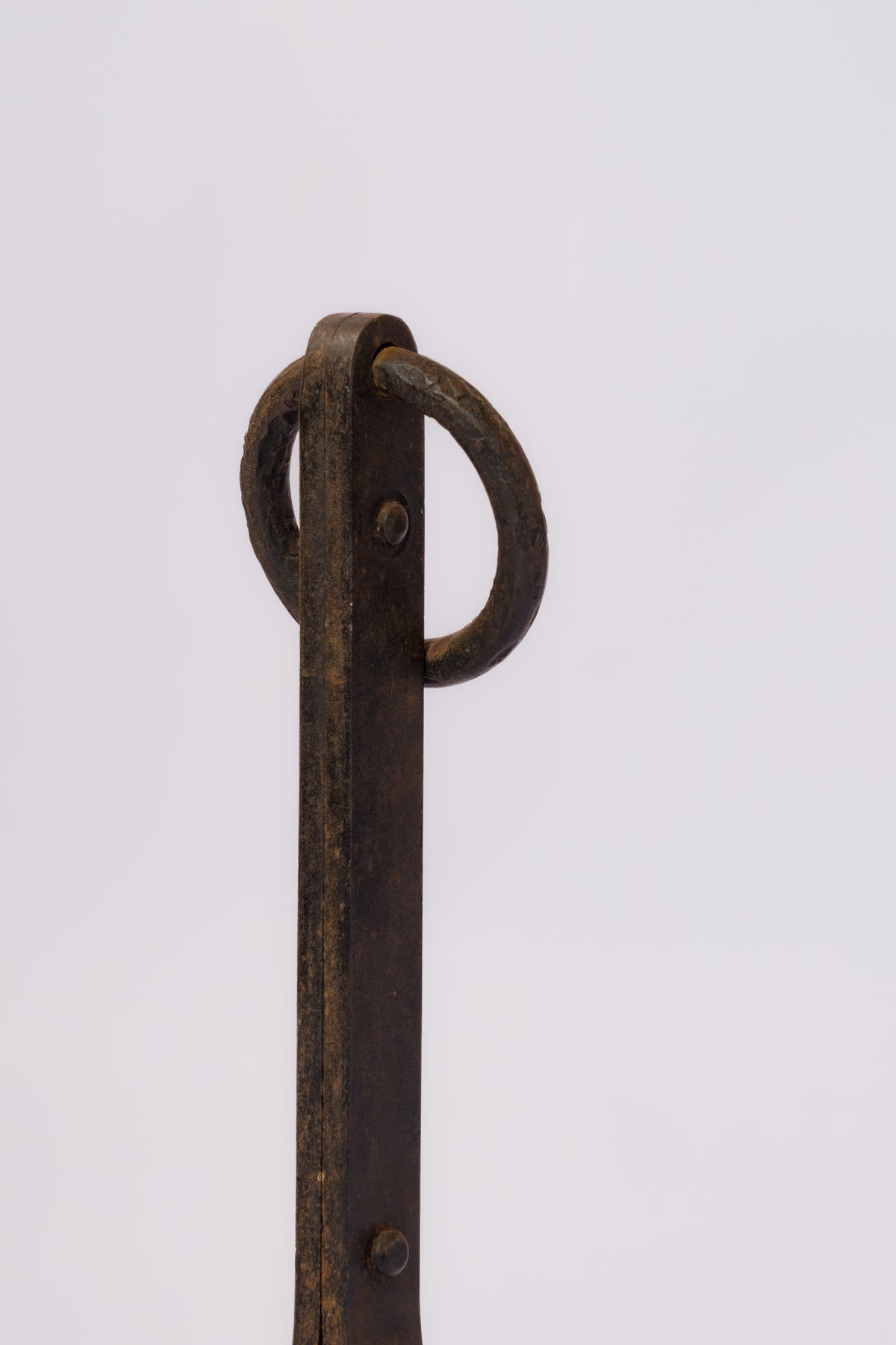 Important Pair of "Compas" Steel Andirons - France 1970's