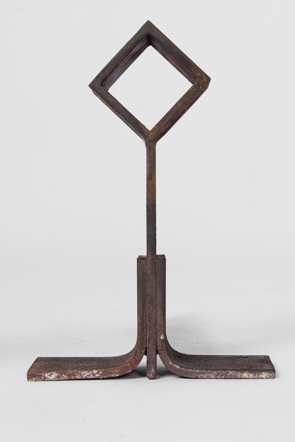 Pair of Brutalist "Losange" Andirons - France 1970's