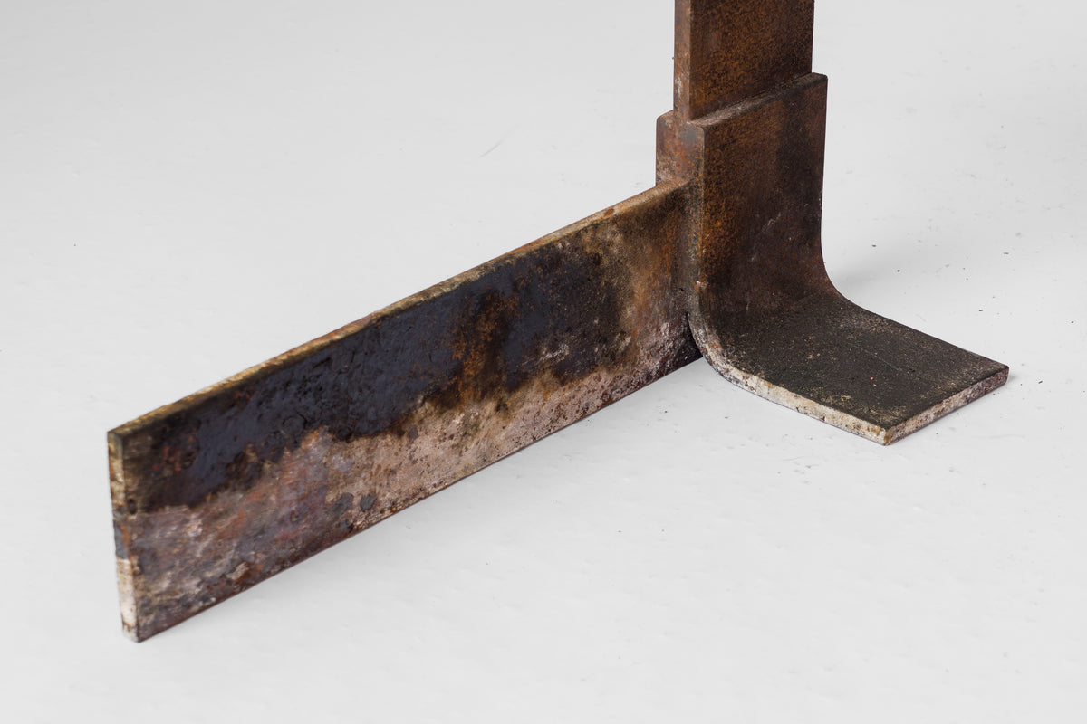 Pair of Brutalist "Losange" Andirons - France 1970's